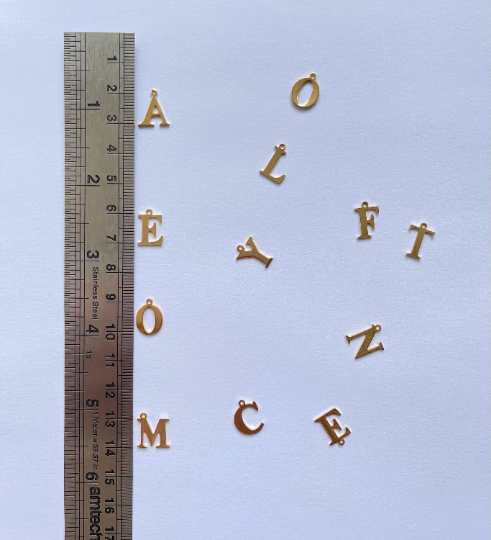 Gold Plated Stainless Steel Initial Letter Alphabet Charm Pendant