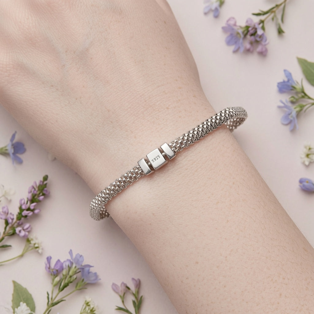 925 Sterling Silver Mesh Bracelet