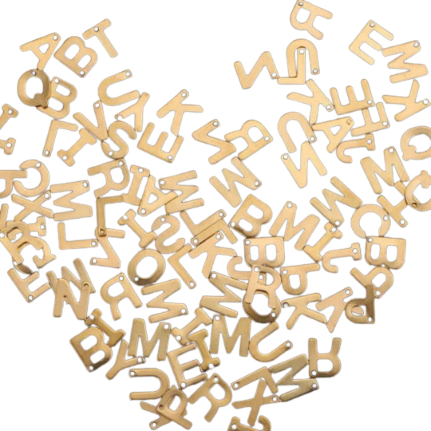 Gold Plated Stainless Steel Initial Letter Alphabet Charm Pendant