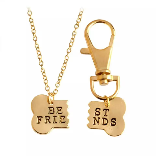 Matching dog tag and owner necklace best sale