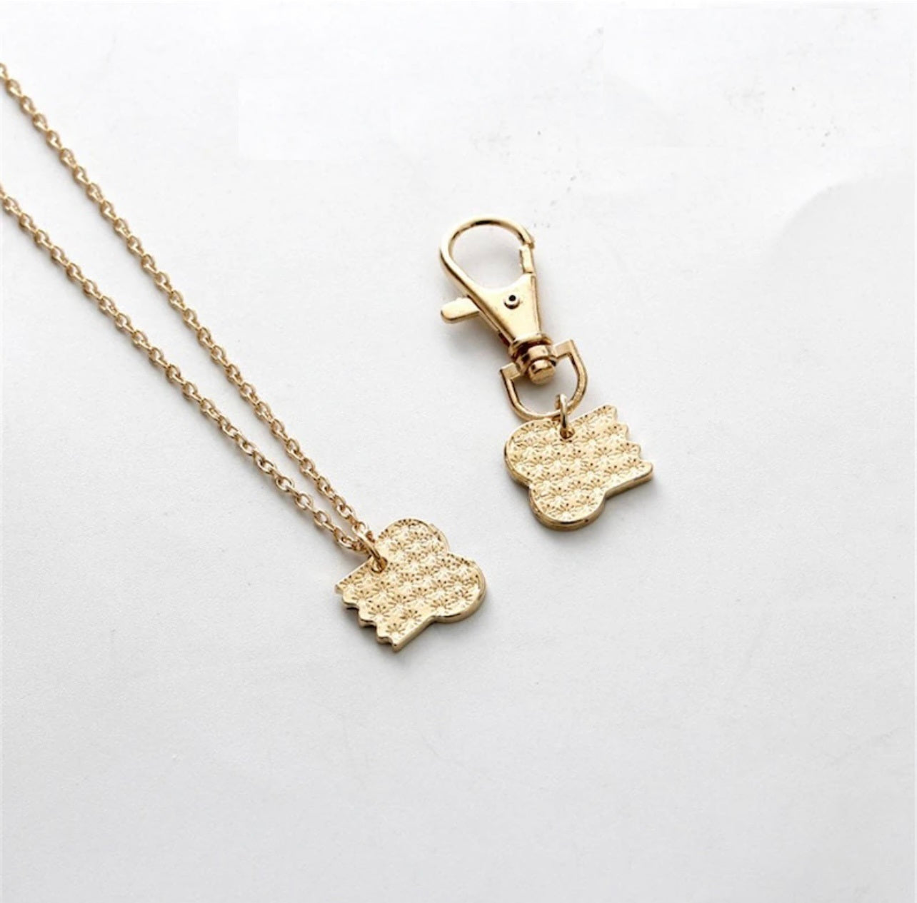 Best Friends Bone Pendant Matching Owner Necklace And Dog Tag Set