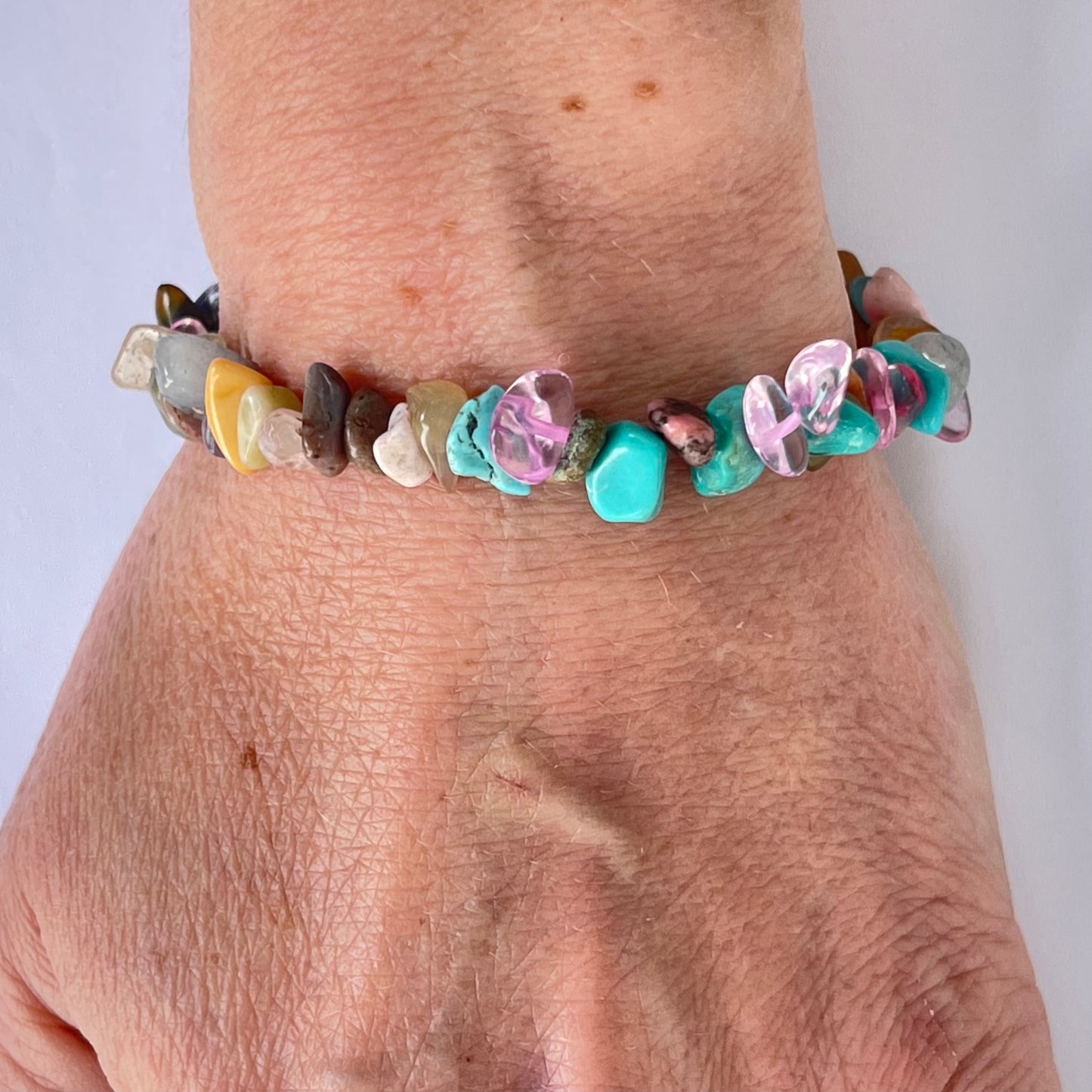Natural Mixed Crystals Chip Stretch Bracelet