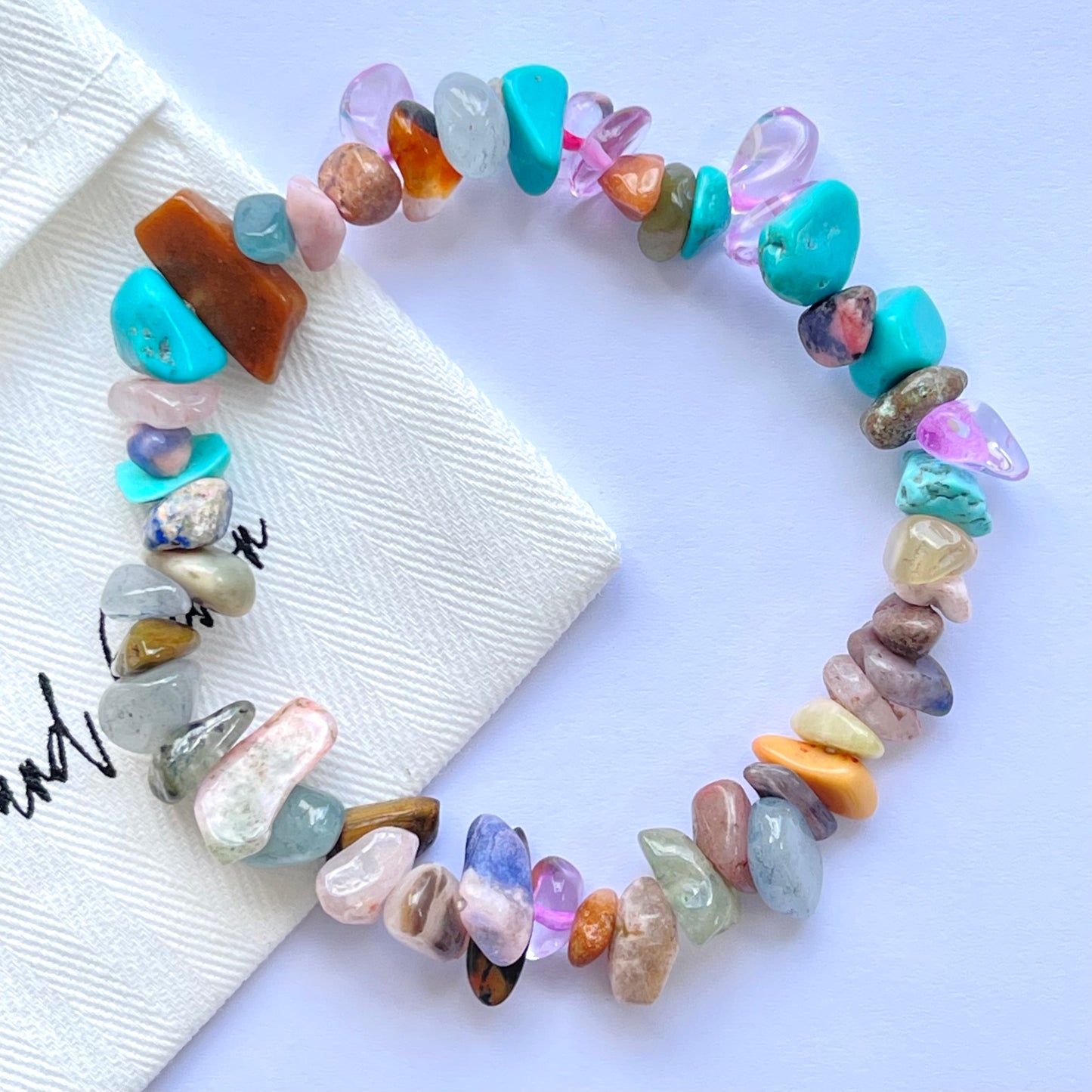 Natural Mixed Crystals Chip Stretch Bracelet