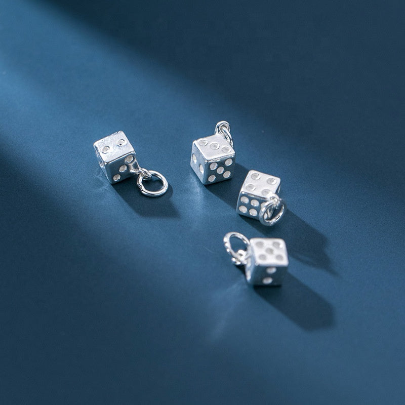 Sterling Silver Dice Charm Pendant