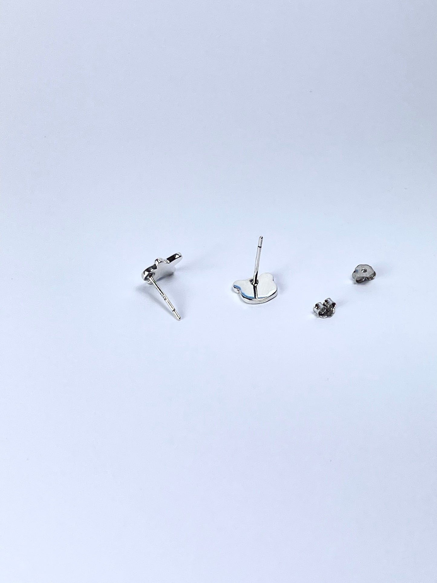 Sterling Silver Mismatched Bear and Gingerbread Man Stud Earrings