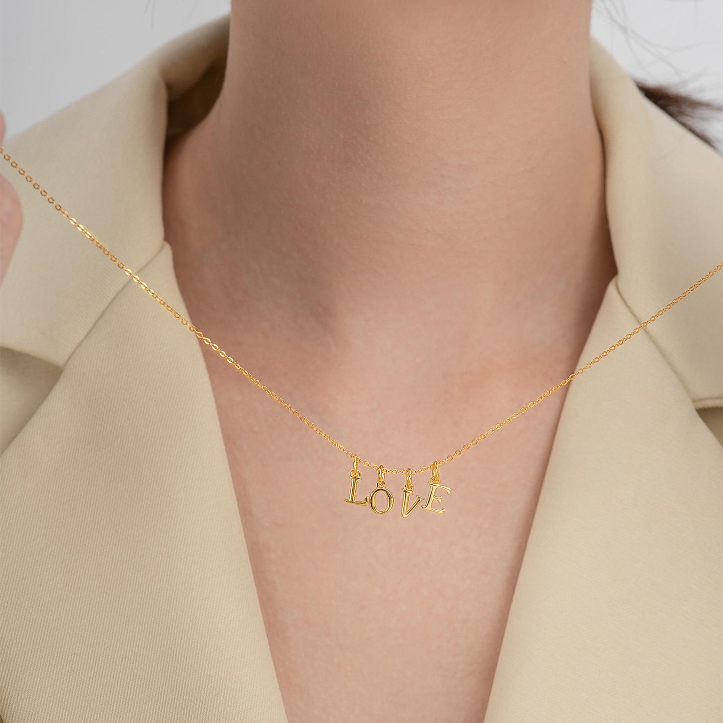 14ct Gold A-Z Initial Letter Charm Pendant with Closed Jump Ring