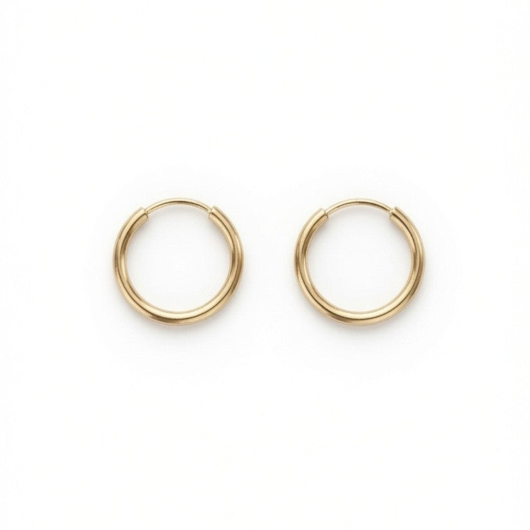14ct Gold Small Endless Hoop Earrings