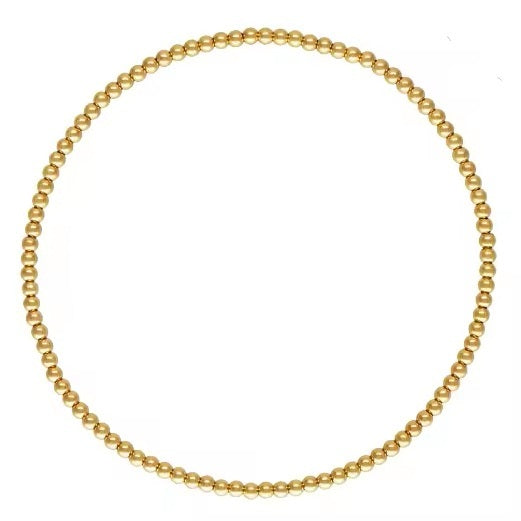 14ct Solid Gold Beaded Stretch Bracelet