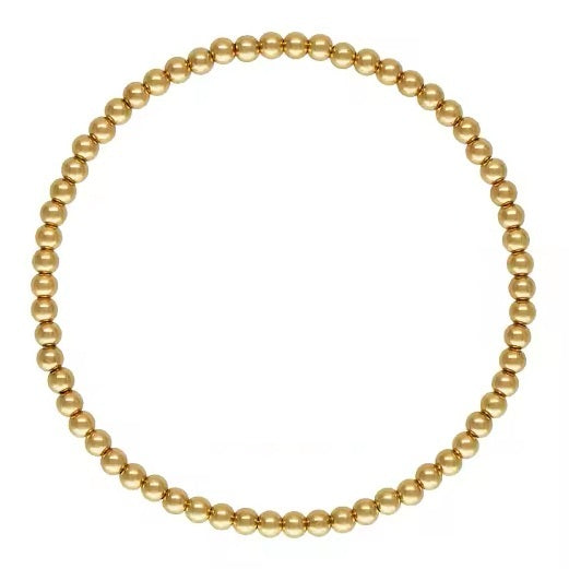 14ct Solid Gold Beaded Stretch Bracelet