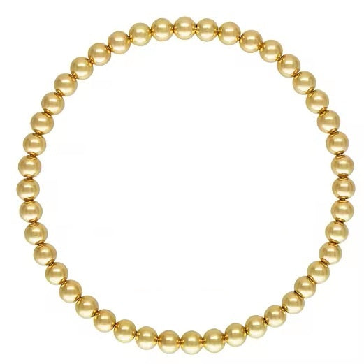14ct Solid Gold Beaded Stretch Bracelet