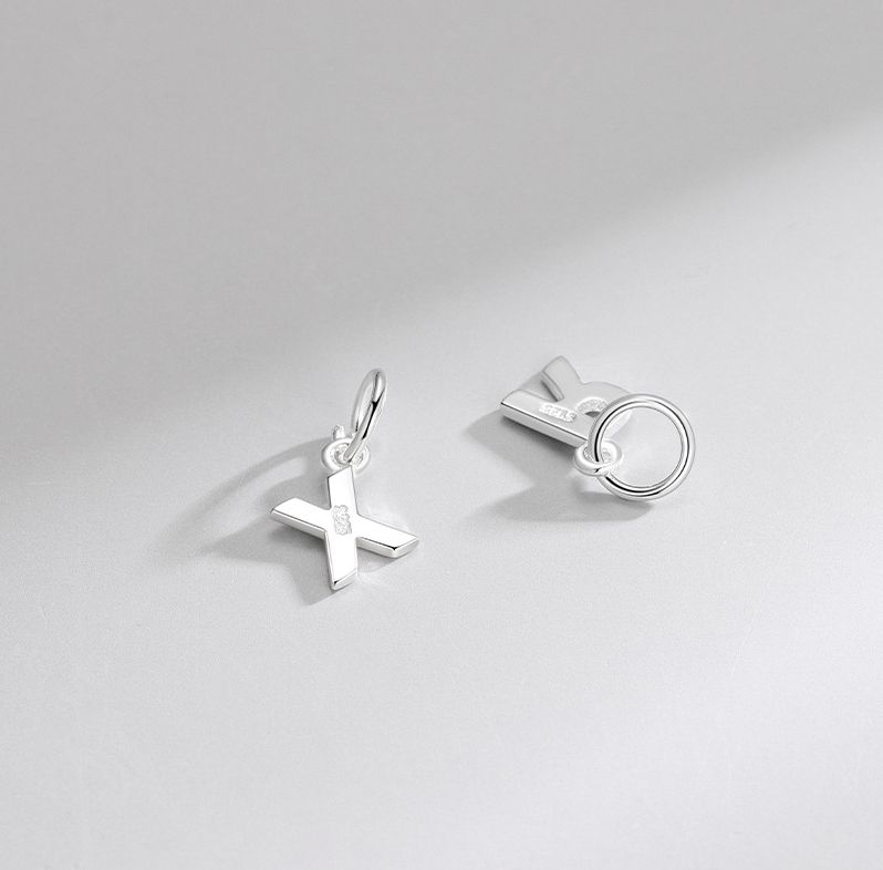 925 Sterling Silver A-Z Initial Letter Charm Pendant with Closed Jump Ring