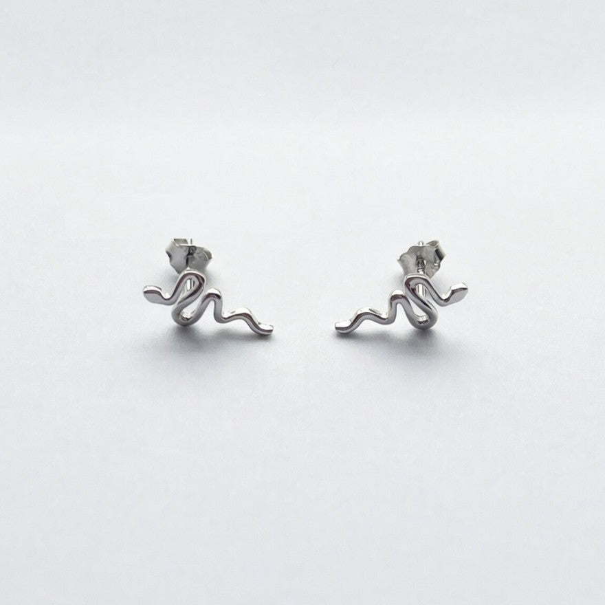 925 Sterling Silver Snake Stud Earrings