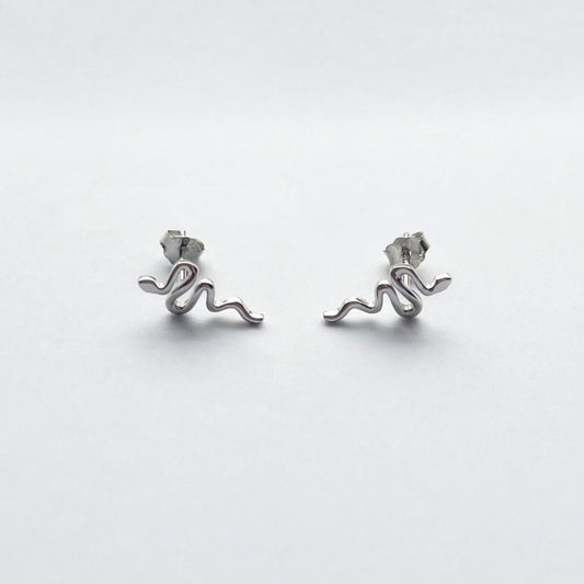 925 Sterling Silver Snake Stud Earrings