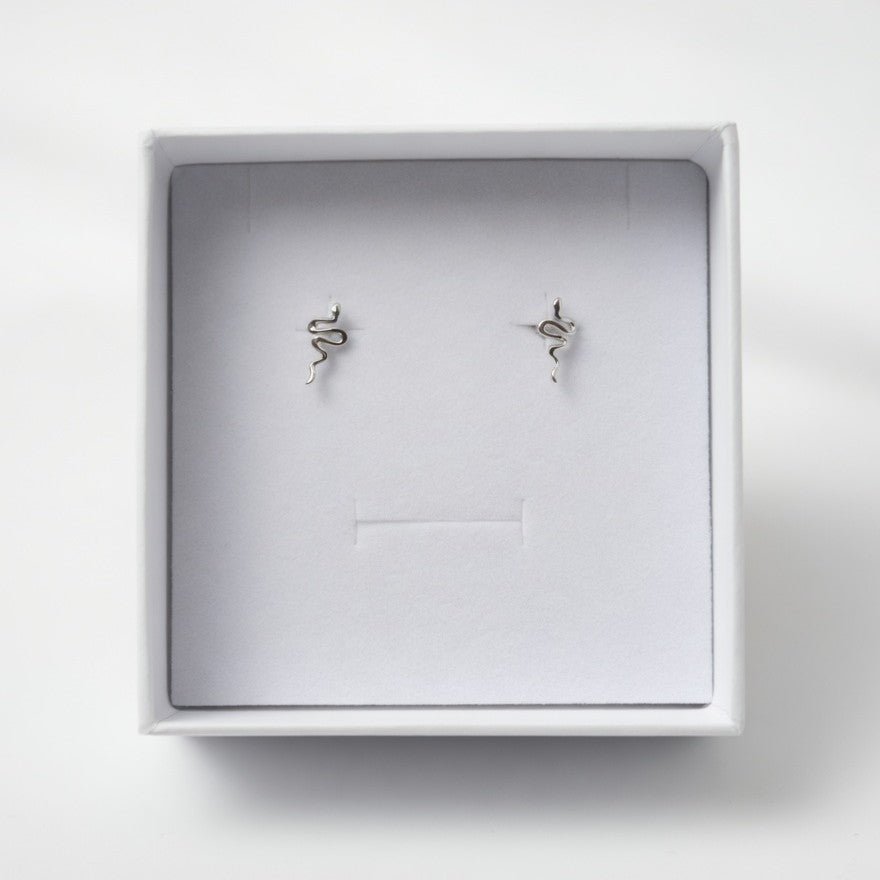 925 Sterling Silver Snake Stud Earrings
