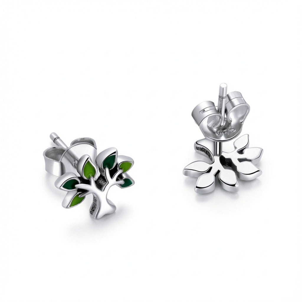 925 Sterling Silver Tree of Life Stud Earrings