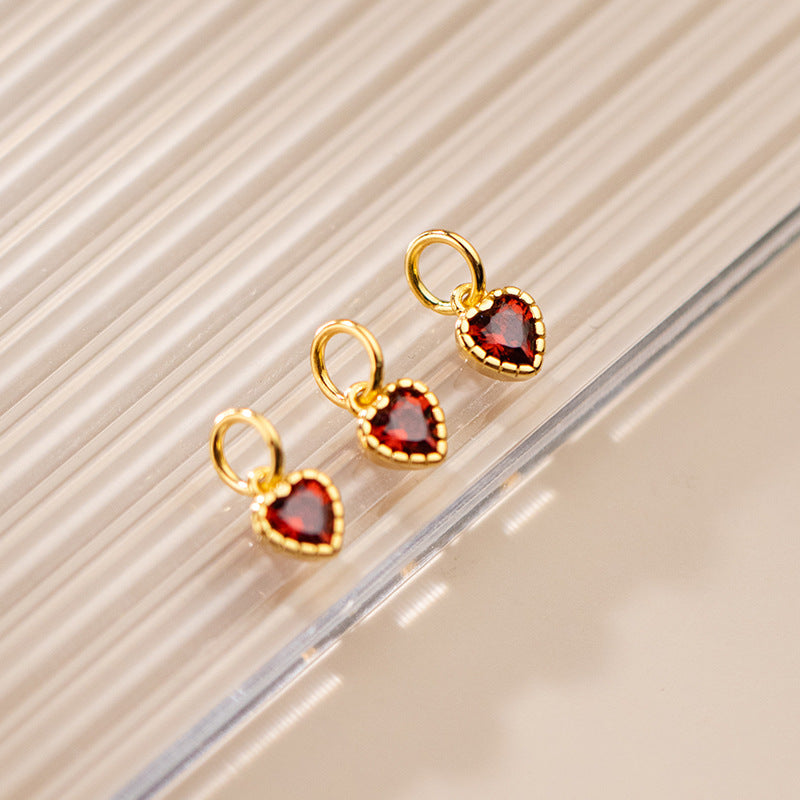 Sterling Silver / Gold Crystal Heart Charm Pendant