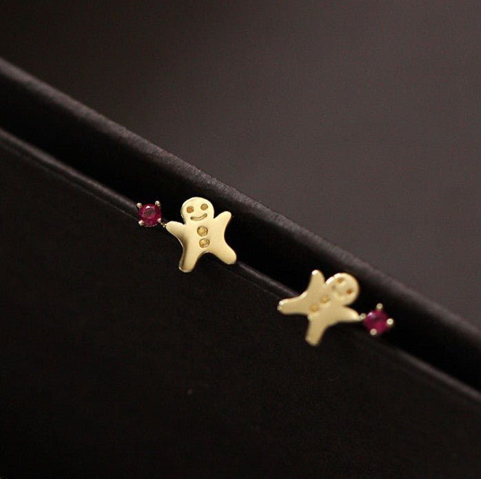 14ct Gold Gingerbread Man Earrings
