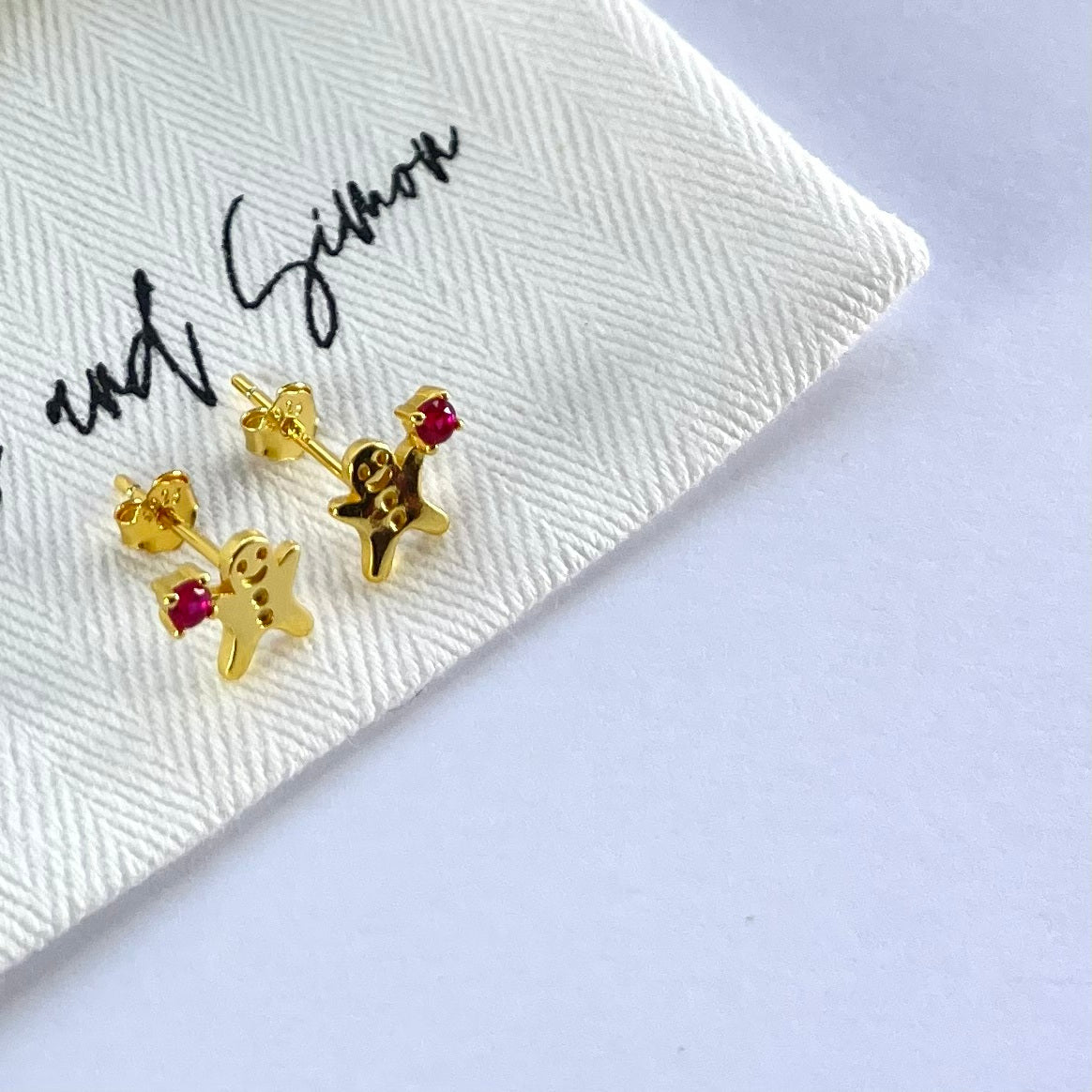 14ct Gold Gingerbread Man Earrings