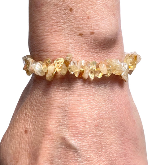 Natural Citrine Crystal Chip Stretch Bracelet, Crystal Bracelet, Crystal Jewellery, Healing Bracelet, Healing Jewellery, Citrine, Citrine Jewellery