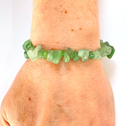 Natural Aventurine Crystal Chip Stretch Bracelet