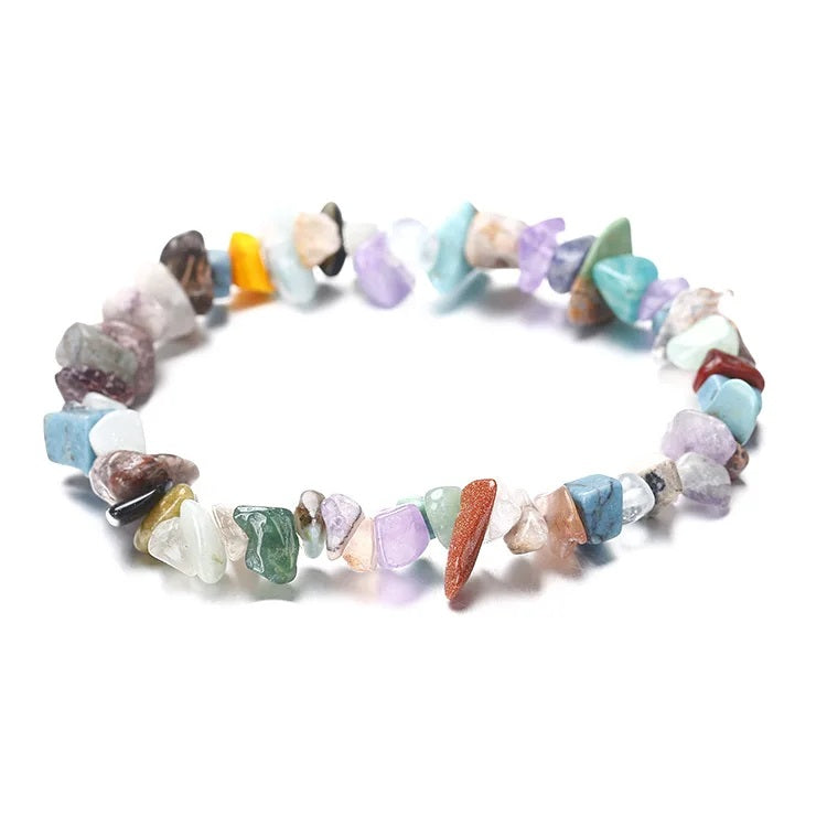 Natural Mixed Crystals Chip Stretch Bracelet