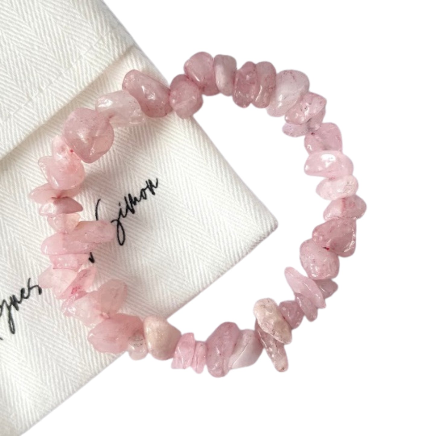 Natural Rose Quartz Crystal Chip Stretch Bracelet