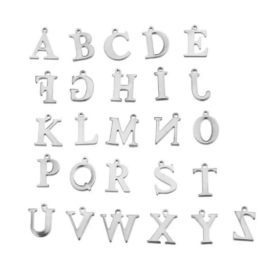 Stainless Steel Initial Letter Alphabet Charm Pendant