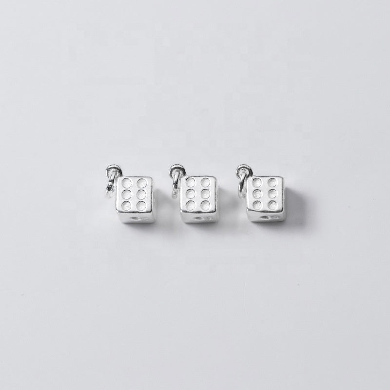 Sterling Silver Dice Charm Pendant