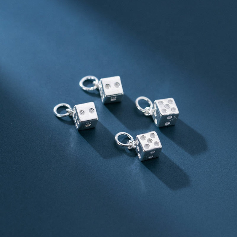 Sterling Silver Dice Charm Pendant