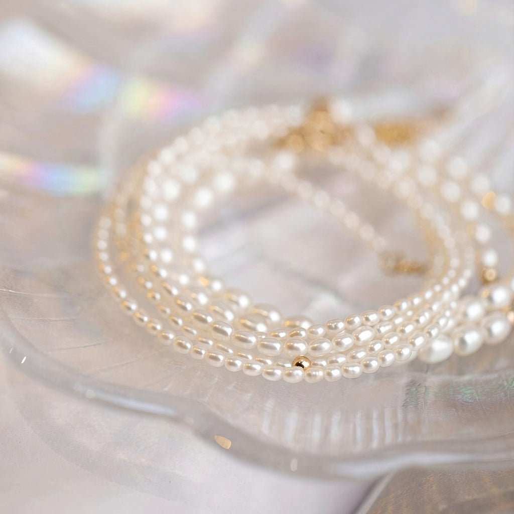 Natural Freshwater Rice Pearl Bracelet