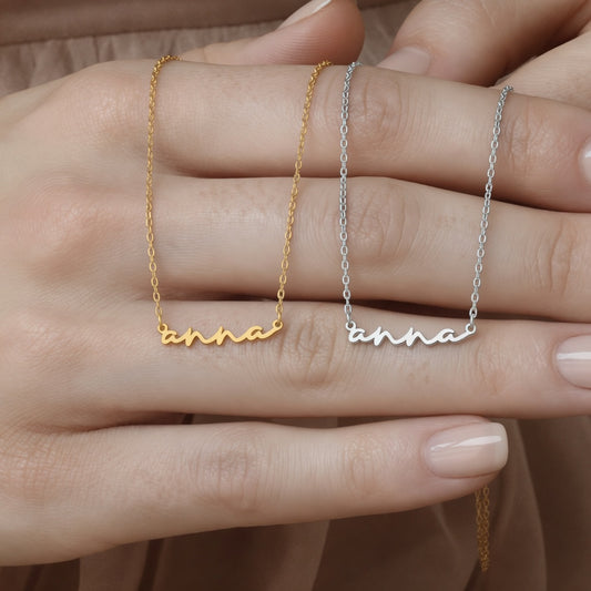 14ct Gold & Silver Custom Name Necklace