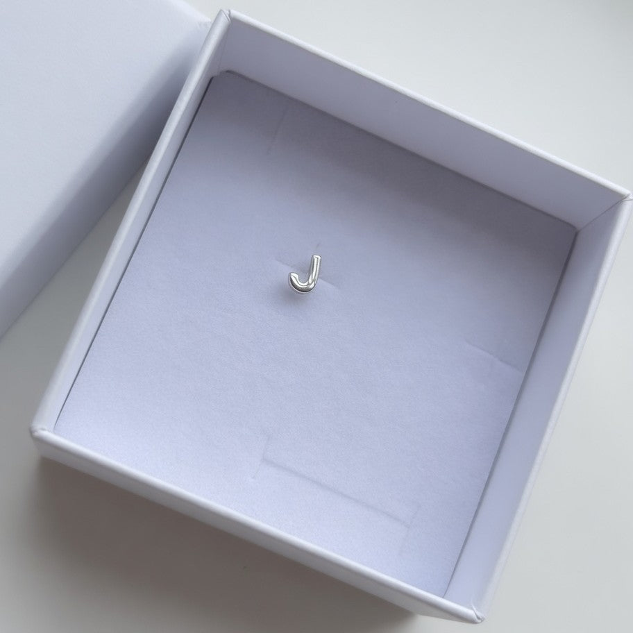925 Sterling Silver Personalised Initial Letter Stud Earrings