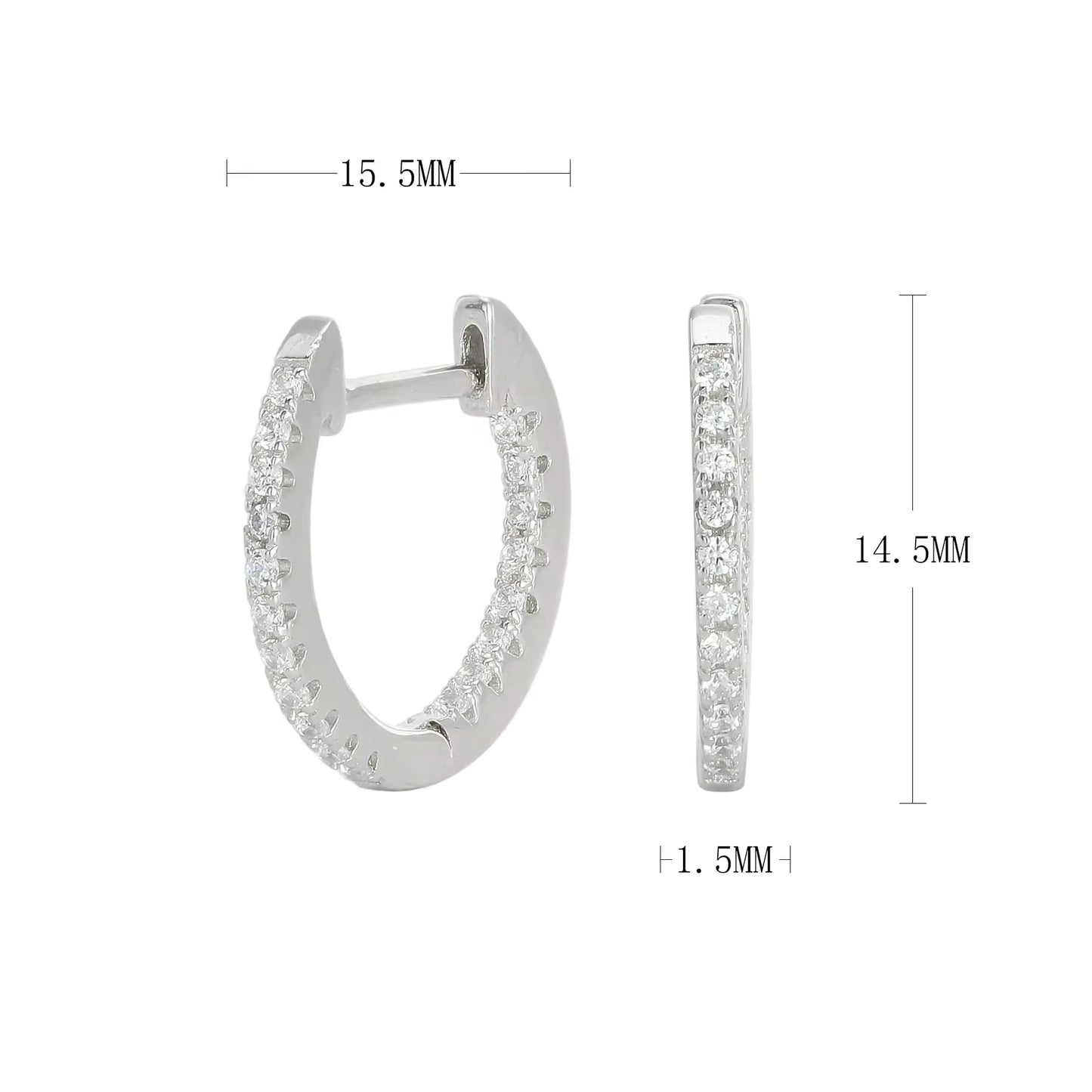 sterling silver crystal hoop earrings