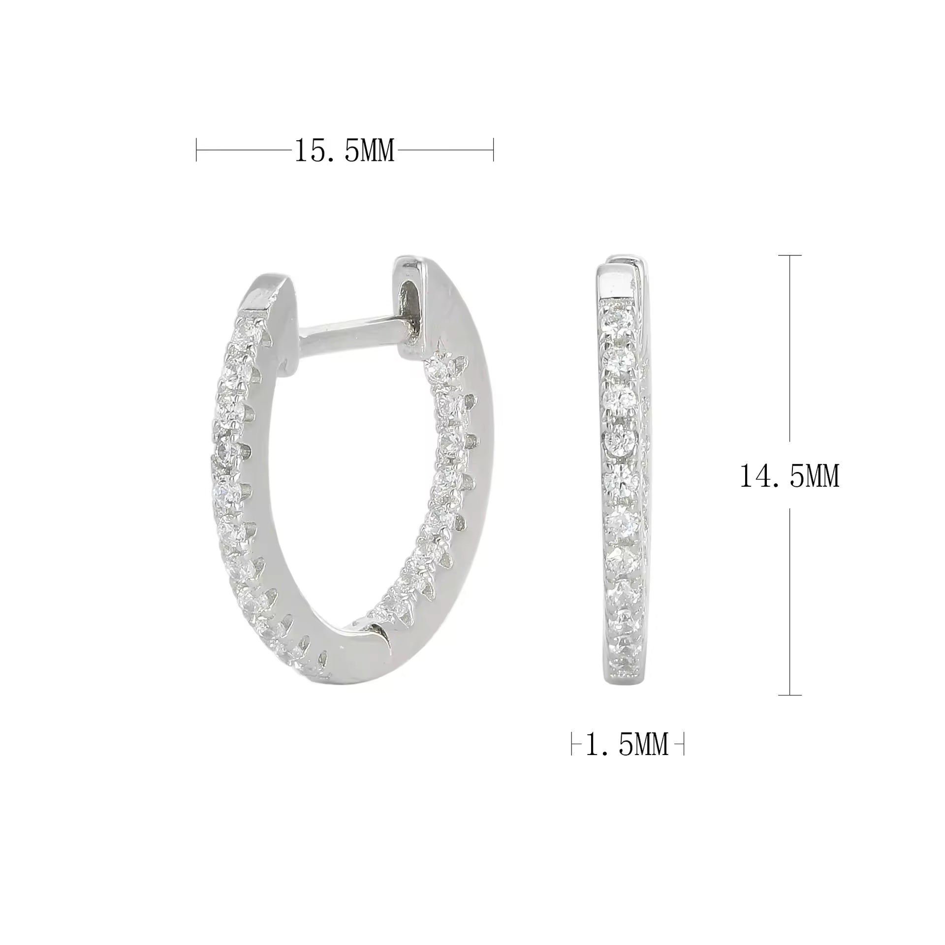 sterling silver crystal hoop earrings